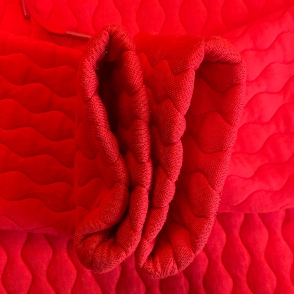 GAP fit Vibrant Jacquard Neon Coral Quilted Hoodie - Picture 9 of 12